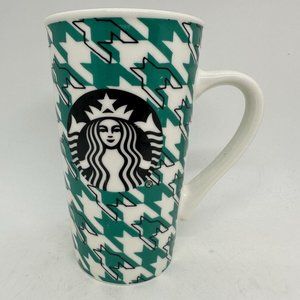Starbucks Tall Mug 2017 16 oz Green Plaid Logo